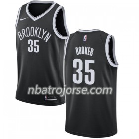 Män Brooklyn Nets Tröja Trevor Booker 35 Nike 2017-18 Svart Swingman